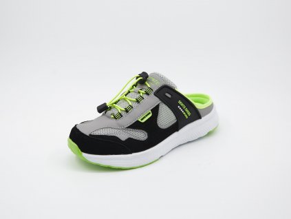 Pantofle ve sportovním designu unisex šedo-zelené Solo - jiný pohled