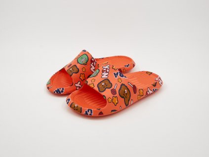 Pantofle dětské gumové s obrázky oranžové Filly - pár