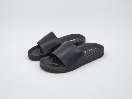 Pohled na pár Dámské pantofle gumové s vykrojenými špičkami ergonomické černé Brenda