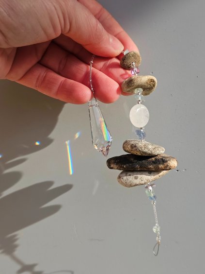 Říční závěs s fluoritem a broušeným kyvadlem