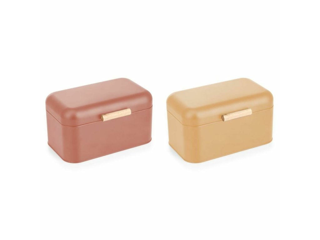 Košík na chlieb DKD Home Decor 30,50 x 20,7 x 15 cm Kov Terakota Žltá Vintage (2 kusov)