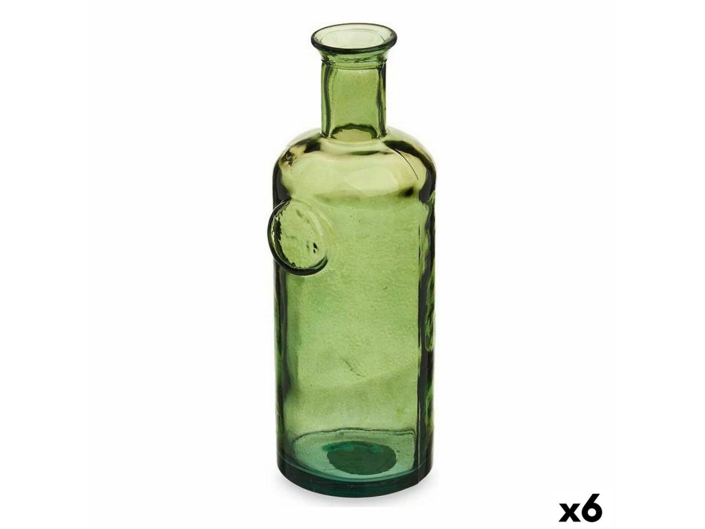 Fľaša Stamp Dekorácia 11,7 x 33,5 x 11,7 cm zelená (6 kusov)