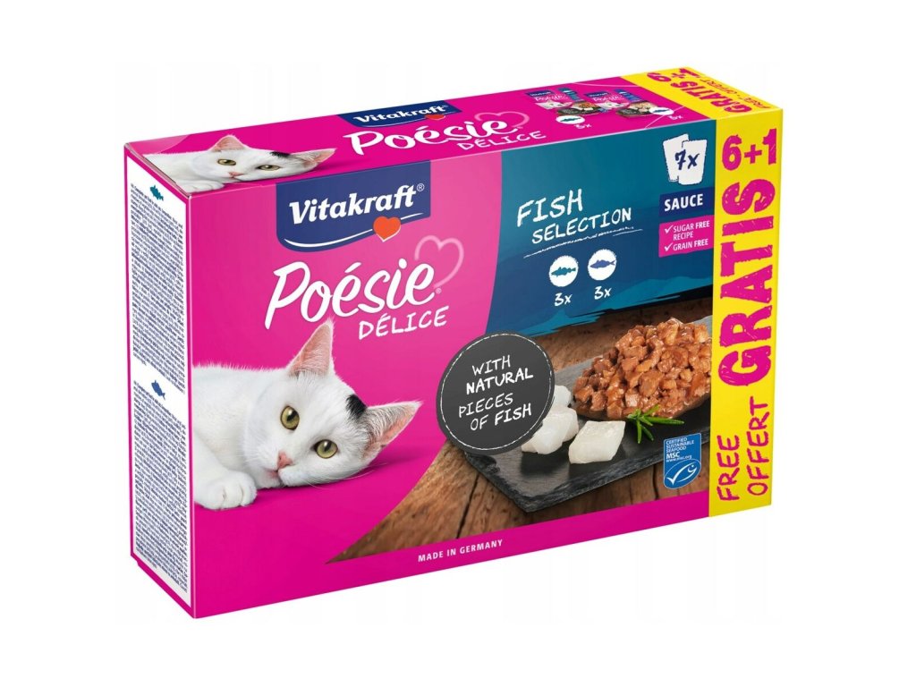 Krmivo pre mačky Vitakraft Poesie Delice Fish selection Ryby