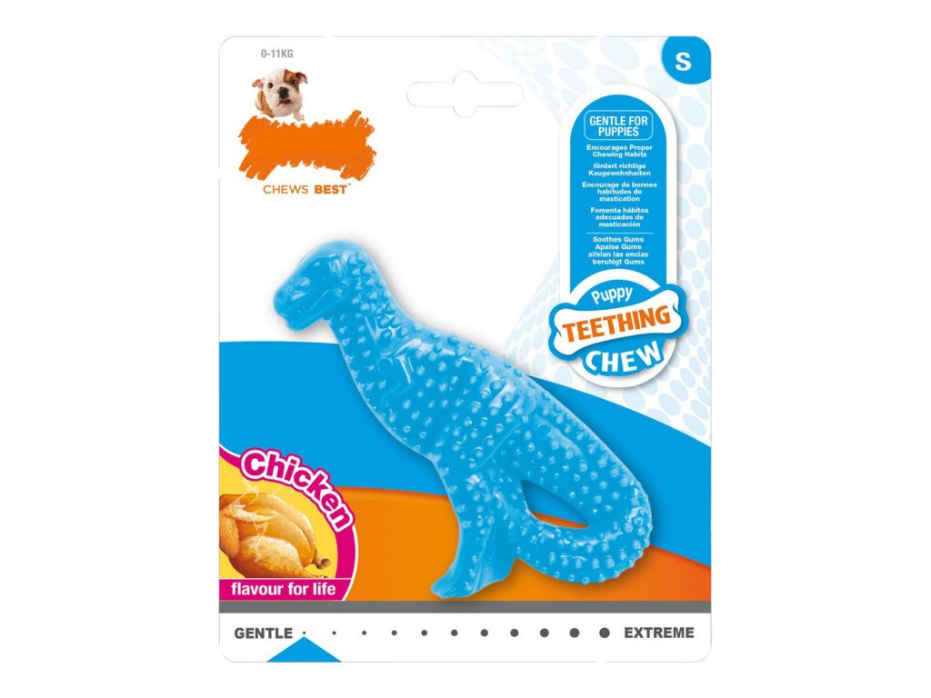 Hračka na žuvanie psa Nylabone Dinosaurus Kurča Nylón Šteniatka