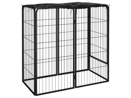 Ohrádka pre psov 6 panelov čierna 50x100 cm práškovaná oceľ