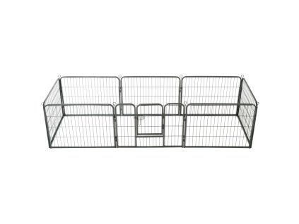 Oceľová ohrádka pre psov s 8 panelmi 60x80 cm čierna