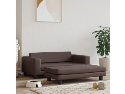 Pelech pre psa s nadstavcom, hnedý 100x50x30 cm, umelá koža