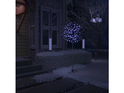 Vianočný stromček 200 LED modré svetlo kvety čerešne 180 cm