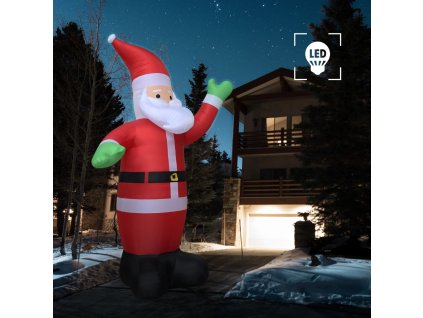 Nafukovací vianočný Santa Claus s LED IP20 600 cm XXL