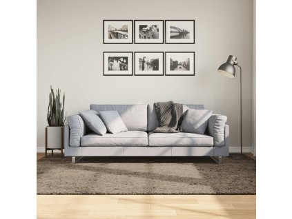 Sivý koberec s vysokým vlasom ISTAN, 160x230 cm