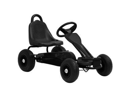 VidaXL Detská šľapacia motokára s pneumatikami, čierna