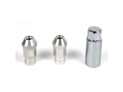 Set Matice OMP 7075 40 mm M12 x 1,50 20 uds Striebro