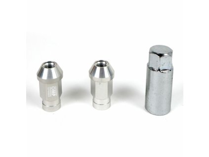 Set Matice OMP 7075 40 mm M14 x 1,50 20 uds Striebro