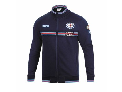 Pánska mikina bez kapucne Sparco MARTINI RACING Veľkosť L Námornícka modrá