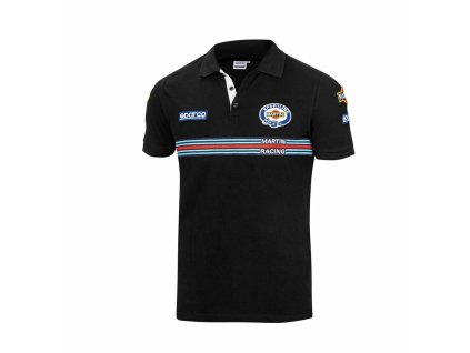 Pánska polokošeľa s krátkym rukávom Sparco Martini Racing Čierna (Veľkosť M)