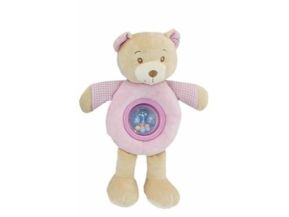 Plyšová hrkálka Lulu Ružová Medveď 25cm