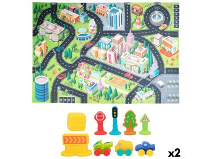 Koberec na hranie Colorbaby Mesto Plastické (2 kusov)
