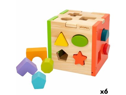 Detské drevené puzzle Woomax 15 x 15 x 15 cm (6 kusov)