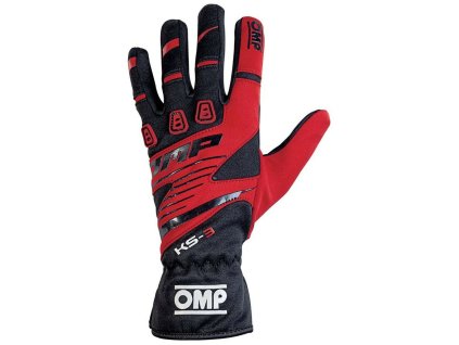 Karting Gloves OMP KS-3 Červená/Čierna XL