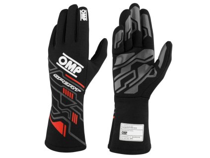 Men's Driving Gloves OMP SPORT Čierna/Červená XL