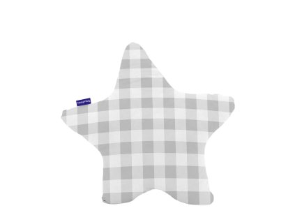 Vankúšik HappyFriday Basic Sivá Hviezda Vichy káro 50 x 50 cm