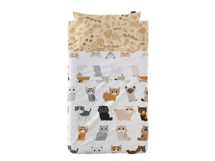 Prešívané obliečky bez výplne HappyFriday Mr Fox Cats Viacfarebná Detská postieľka 2 Kusy