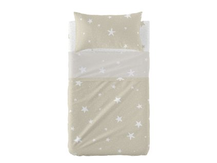 Prešívané obliečky bez výplne HappyFriday Basic Kids Little star Béžová Detská postieľka 2 Kusy