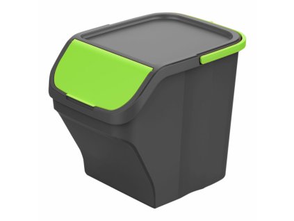 Odpadkový kôš na recyklovanie Mondex Stack N' Sort zelená Sivá 25 L S vrchnákom 40 x 30 x 34 cm