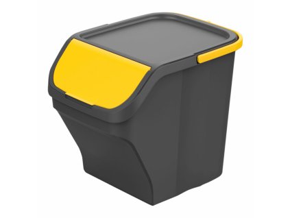 Odpadkový kôš na recyklovanie Mondex Stack N' Sort Žltá Sivá 25 L S vrchnákom 40 x 30 x 34 cm