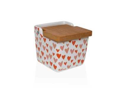 Soľnička s vrchnákom Versa Amore Keramický 8,8 x 8,5 x 8,8 cm