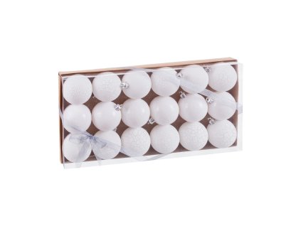 Vianočné gule Biela Plastické Ø 4 cm (18 kusov)