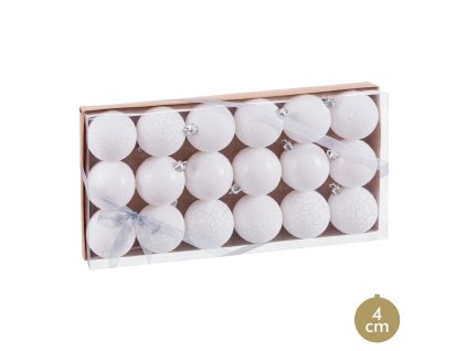 Vianočné gule Biela Plastické Ø 5 cm (18 kusov)