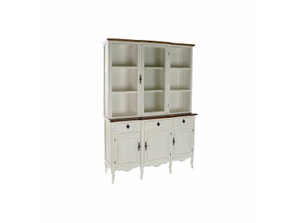 Výkladný stojan DKD Home Decor Biela Gaštanová Sklo Drevo z Paulonie (138 x 45 x 199 cm)