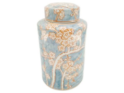 Váza DKD Home Decor Porcelán Modrá Oranžová 18 x 18 x 30 cm Orientálny