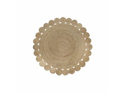 Koberec DKD Home Decor 200 x 200 x 1 cm Prírodná Gaštanová Polyester Juta
