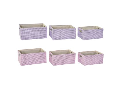 Súprava košíkov DKD Home Decor 40,5 x 27,5 x 18 cm Polyester (2 kusov)