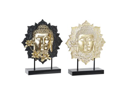 Dekoratívne postava DKD Home Decor 27 x 8 x 33,5 cm Čierna Zlatá Buddha Orientálny (2 kusov)