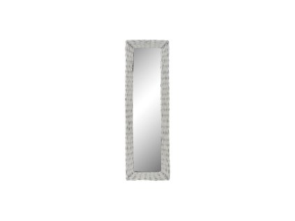 Nástenné zrkadlo DKD Home Decor Sklo MDF Biela prútený Cottage (43 x 133 x 4 cm) (43 x 4 x 132,5 cm)