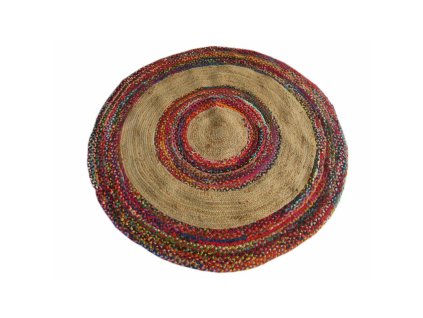 Koberec DKD Home Decor Polyester Bavlna Viacfarebná Juta (160 x 160 x 0,7 cm)