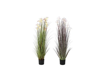 Okrasná rastlina DKD Home Decor 45 x 45 x 140 cm Kov Oranžová zelená Burgundská PVC (2 kusov)