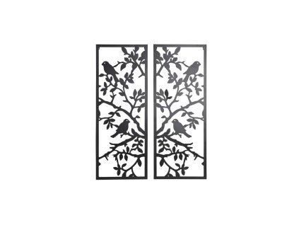 Dekorácia na stenu DKD Home Decor (2 Kusy) Kov Vtáky Shabby Chic (35 x 1,3 x 91 cm)