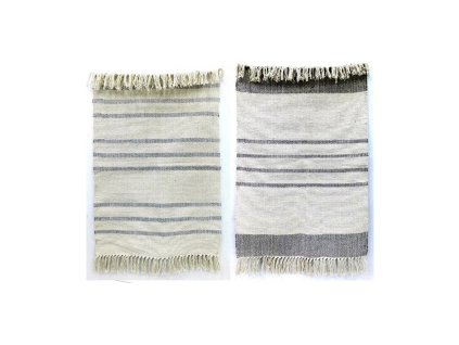 Koberec DKD Home Decor 160 x 230 x 0,75 cm Sivá Polyester Biela Strapce Boho (2 kusov)