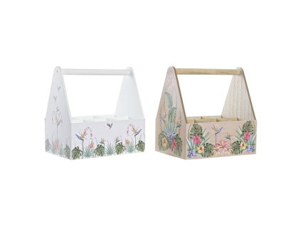 Stojan na fľaše DKD Home Decor Viacfarebná Drevo MDF 24 x 16,5 x 25 cm (2 kusov)