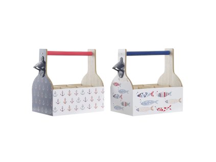 Stojan na fľaše DKD Home Decor Viacfarebná Drevo MDF 27 x 16,5 x 25,5 cm (2 kusov)