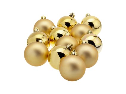 Vianočné gule Decoris 12 kusov Zlatá Plastické Ø 6 cm