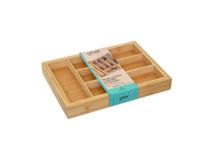 Organizér na príbor 5five Simply Smart Gaštanová Prírodná Drevo Bambus 34 x 25 x 4,5 cm