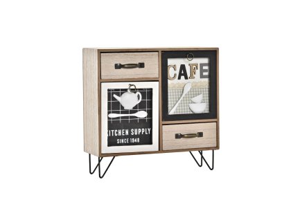 Viacúčelový organizér DKD Home Decor Kov Sklo Drevo MDF 30 x 10 x 29 cm Kuchyňa