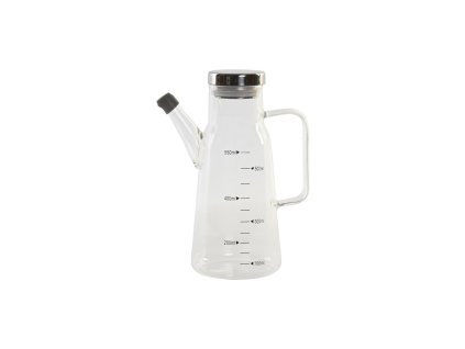 Olejnička DKD Home Decor 15 x 9 x 19,6 cm Striebristý Nerezová oceľ 550 ml Borokremičité sklo