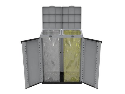 Odpadkový kôš na recyklovanie Čierna/Sivá