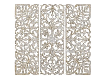 Dekorácia na stenu DKD Home Decor Zlatá Biela Železo Romantický Drevo MDF (40 x 2 x 120 cm)